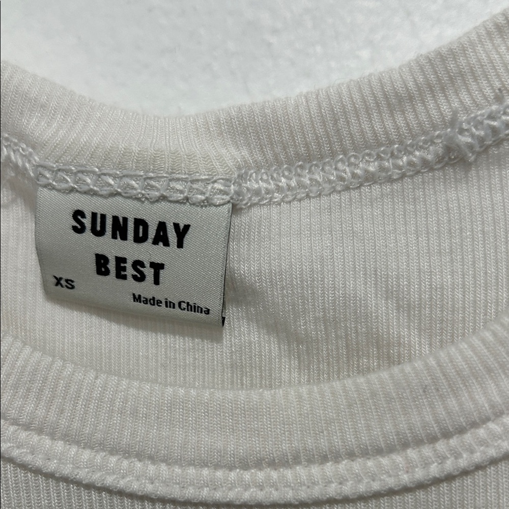Sunday Best Cream Ribbed Racerback Tank - Picture 2 of 7